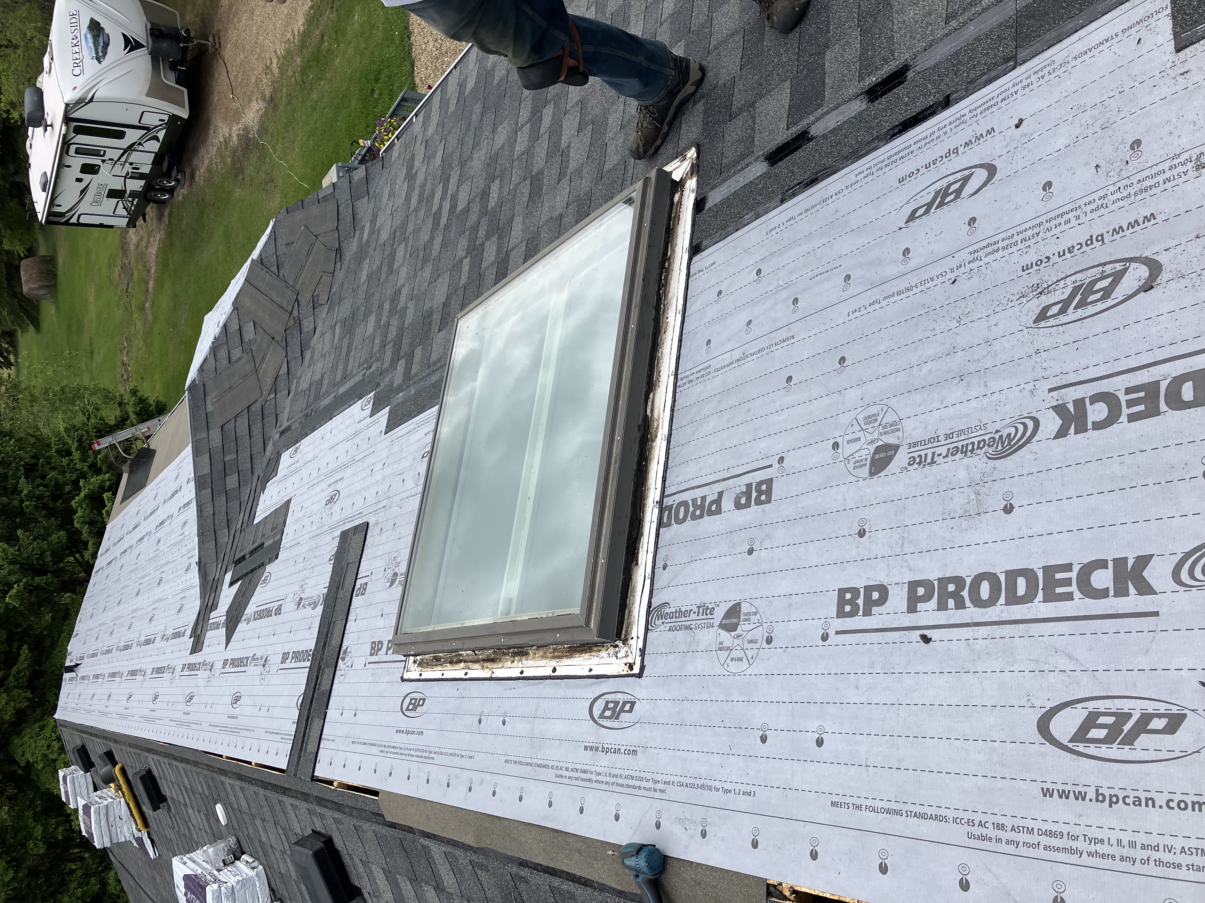 Classic Roof & Attic team at work on an Edmonton home